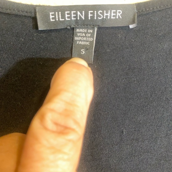 Eileen Fisher Black Rayon Lycra Sleeveless Maxi Dress Small High Low Hem - Picture 3 of 8